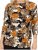 Scandinavian Caramel Flowers Blouse Orange and Brown - Bedruckte T-shirts für damen - 