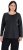 Ulla Popken Basic Round Neck Long Sleeve Slim Fit Cotton Tee Black - T-Shirts - 