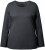 Ulla Popken Basic Round Neck Long Sleeve Slim Fit Cotton Tee Charcoal - T-Shirts - 