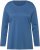Ulla Popken Basic Round Neck Long Sleeve Slim Fit Cotton Tee Blue Denim - T-Shirts - 