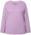 Ulla Popken Basic Round Neck Long Sleeve Slim Fit Cotton Tee Lavender - T-Shirts - 
