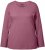 Ulla Popken Basic Round Neck Long Sleeve Slim Fit Cotton Tee Dark Rose - T-Shirts - 