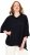 Ulla Popken Sparkling Draped Collared Tee Navy Blue - Bedruckte T-shirts für damen - 