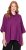 Ulla Popken Sparkling Draped Collared Tee Mulberry - Bedruckte T-shirts für damen - 