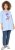 Ulla Popken Floral Motif 3/4 Sleeve Tunic Tee Light Blue - Bedruckte T-shirts für damen - 