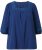 Ulla Popken Embroidered Detail 3/4 Sleeve Tee Dark Blue - Bedruckte T-shirts für damen - 