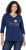 Ulla Popken Smile Rhinestone 3/4 Sleeve Graphic Tee Ink Blue - Bedruckte T-shirts für damen - 