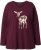 Ulla Popken Fawn Long Sleeve Graphic Tee Plum - Bedruckte T-shirts für damen - 