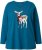 Ulla Popken Fawn Long Sleeve Graphic Tee Teal - Bedruckte T-shirts für damen - 