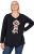 Ulla Popken Sequined Puppy Long Sleeve Graphic Tee Black - Bedruckte T-shirts für damen - 