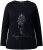 Ulla Popken Holiday Long Sleeve Graphic Tee Black - Bedruckte T-shirts für damen - 