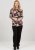 Scandinavian Caramel Flowers Blouse Purple and Brown - Bedruckte T-shirts für damen - 
