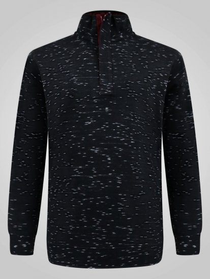 D555 Chandler Reno 1/4 Zip Neck Sweatshirt With Bear Logo Schwarz - Herren-sweater und -hoodies - Herren-Sweater und -Hoodies in großen Größen