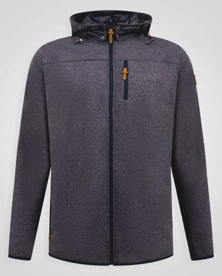 D555 Conrad Detachable Hood Bonded Fleece Zip Through Hoody TALL Navyblau - TALL sweatshirts - TALL Sweatshirts mit Extralänge
