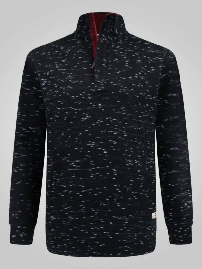 D555 Chandler Reno 1/4 Zip Neck Sweatshirt With Bear Logo Schwarz - Herren-sweater und -hoodies - Herren-Sweater und -Hoodies in großen Größen