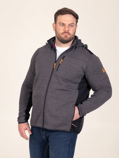 D555 Conrad Detachable Hood Bonded Fleece Zip Through Hoody TALL Navyblau - TALL sweatshirts - TALL Sweatshirts mit Extralänge