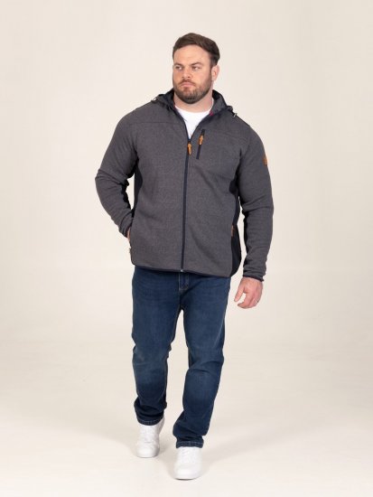 D555 Conrad Detachable Hood Bonded Fleece Zip Through Hoody TALL Navyblau - TALL sweatshirts - TALL Sweatshirts mit Extralänge