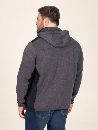 D555 Conrad Detachable Hood Bonded Fleece Zip Through Hoody TALL Navyblau - TALL sweatshirts - TALL Sweatshirts mit Extralänge