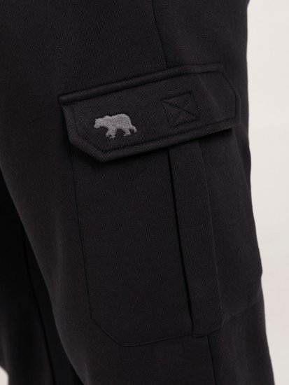 D555 Dexter 1 Cargo Jogger With Bear Embroidery Schwarz - Jogginghosen für herren - Jogginghosen für Herren in großen Größen