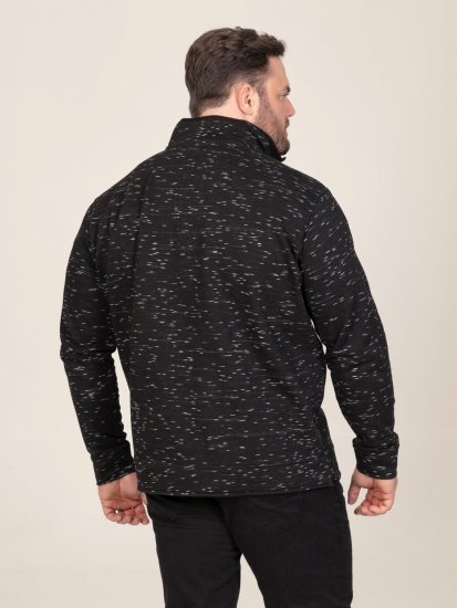 D555 Chandler Reno 1/4 Zip Neck Sweatshirt With Bear Logo Schwarz - Herren-sweater und -hoodies - Herren-Sweater und -Hoodies in großen Größen