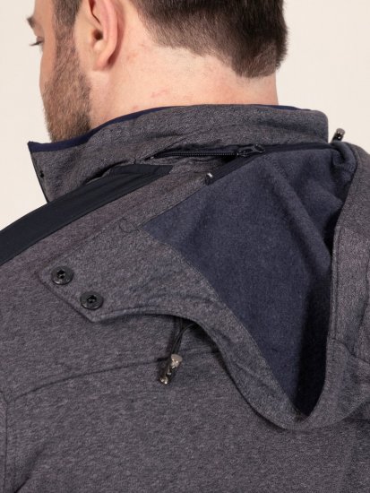 D555 Conrad Detachable Hood Bonded Fleece Zip Through Hoody TALL Navyblau - TALL sweatshirts - TALL Sweatshirts mit Extralänge