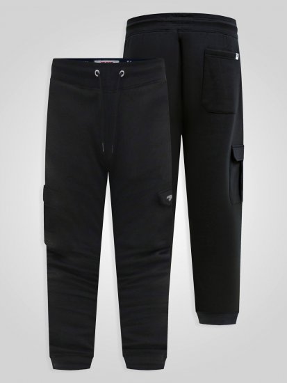 D555 Dexter 1 Cargo Jogger With Bear Embroidery Schwarz - Jogginghosen für herren - Jogginghosen für Herren in großen Größen