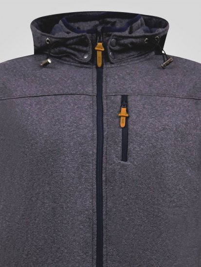 D555 Conrad Detachable Hood Bonded Fleece Zip Through Hoody TALL Navyblau - TALL sweatshirts - TALL Sweatshirts mit Extralänge
