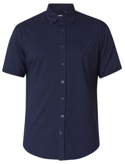 D555 Beaver Couture Jersey Shirt Navy - Herrenhemden - Herrenhemden in großen Größen