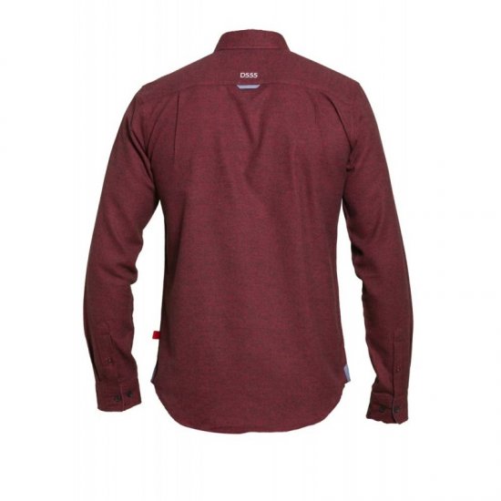 D555 Dawson Textured Shirt Dark Red - Herrenhemden - Herrenhemden in großen Größen