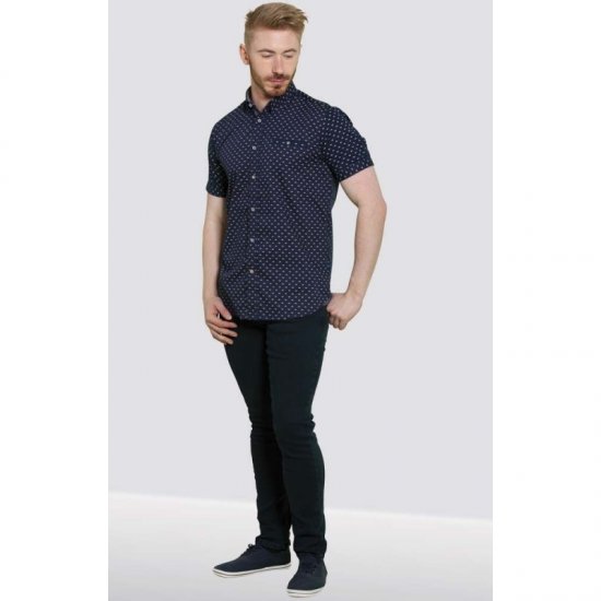 D555 Barrington Short Sleeve Shirt Navy - Herrenhemden - Herrenhemden in großen Größen