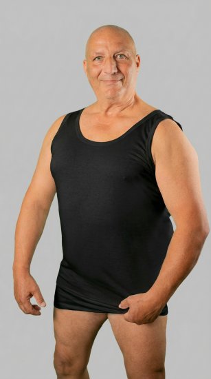20 Nodi Crew Neck Tank Top in Combed Cotton Jersey Black - Unterhemden - 
