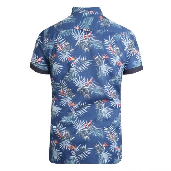 D555 Reuben Hawaii Shirt Navy - Herrenhemden - Herrenhemden in großen Größen