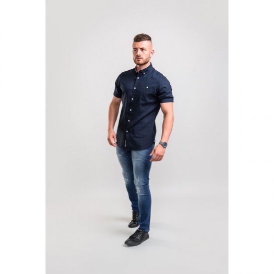 D555 Brixton Shirt Navy - Herrenhemden - Herrenhemden in großen Größen