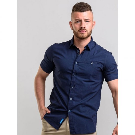 D555 Wesson Shirt Navy - Herrenhemden - Herrenhemden in großen Größen
