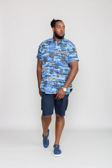 D555 CHARFORD Hawaiian Reverse Printed Shirt - Herrenhemden - Herrenhemden in großen Größen