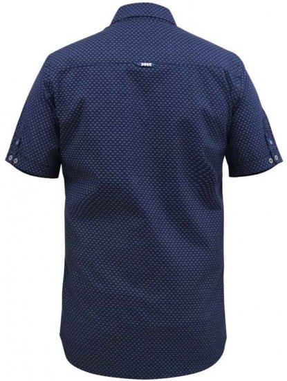 D555 Telford S/S Micro Ao Print Shirt Navy - Herrenhemden - Herrenhemden in großen Größen