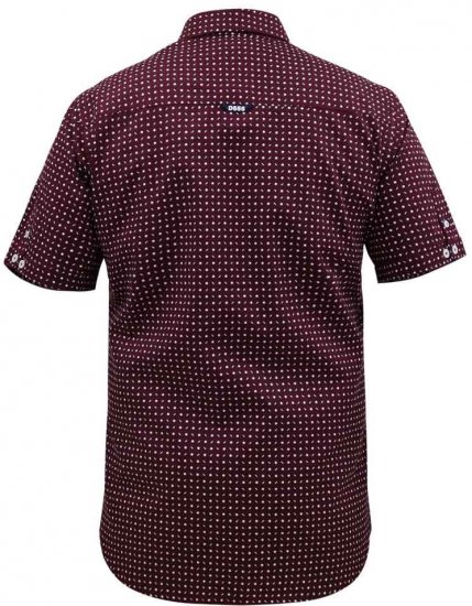 D555 Hillcrest S/S Micro Ao Print Shirt Burgundy - Herrenhemden - Herrenhemden in großen Größen