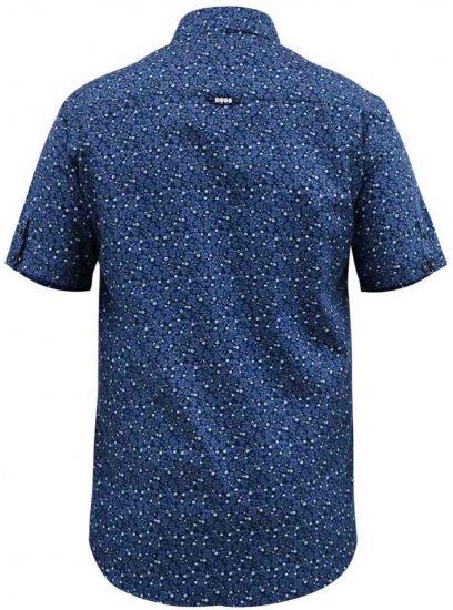 D555 Tristain S/S Floral Ao Print Shirt Navy - Herrenhemden - Herrenhemden in großen Größen