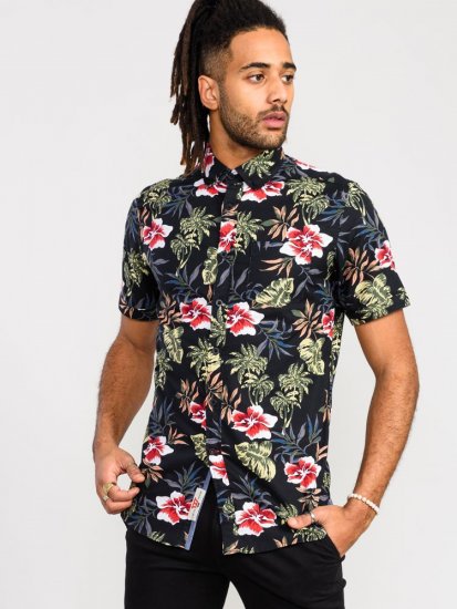 D555 Wilton Hawaiian Ao Print Short Sleeve Shirt - Herrenhemden - Herrenhemden in großen Größen