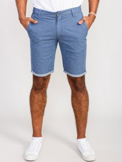 D555 Alderton Stretch Chambray Shorts Navy - Herrenshorts - Herrenshorts in großen Größen