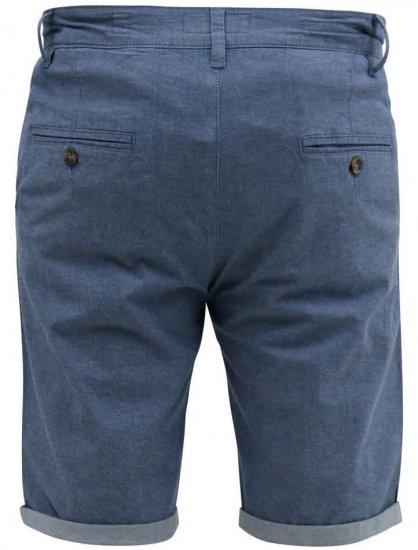 D555 Alderton Stretch Chambray Shorts Navy - Herrenshorts - Herrenshorts in großen Größen
