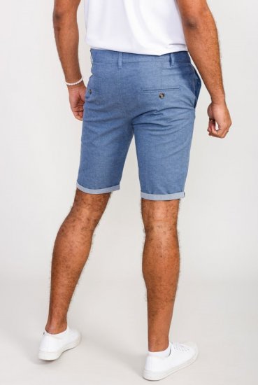 D555 Alderton Stretch Chambray Shorts Navy - Herrenshorts - Herrenshorts in großen Größen