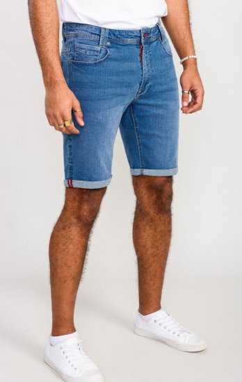 D555 Suffolk Blue Stretch Denim Shorts - Herrenshorts - Herrenshorts in großen Größen