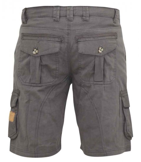 D555 Melton Cotton Cargo Shorts Grey - Herrenshorts - Herrenshorts in großen Größen