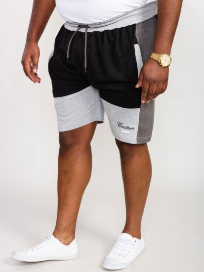 D555 Kirton Couture Elasticated Waistband Shorts Black/Charcoal - Jogginghosen für herren - Jogginghosen für Herren in großen Größen