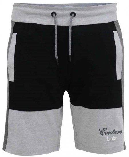 D555 Kirton Couture Elasticated Waistband Shorts Black/Charcoal - Jogginghosen für herren - Jogginghosen für Herren in großen Größen