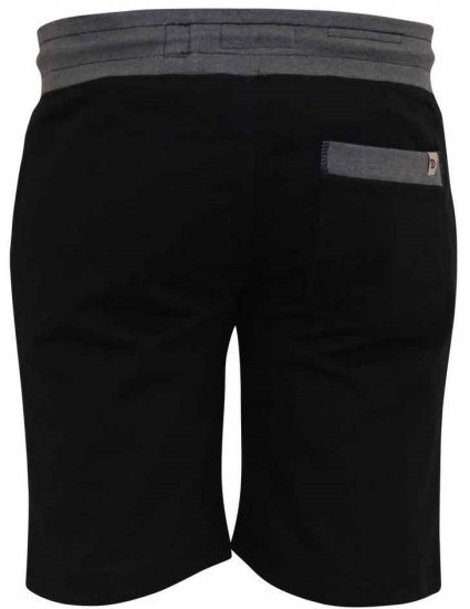 D555 Sutton Elasticated Waist Shorts With Embroidery Black - Jogginghosen für herren - Jogginghosen für Herren in großen Größen
