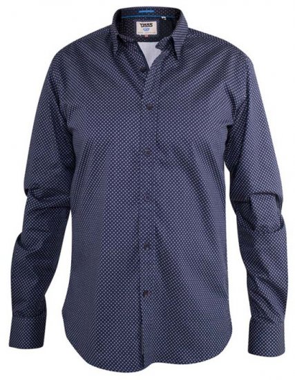 D555 Barker Printed Shirt Navy - Herrenhemden - Herrenhemden in großen Größen