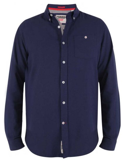D555 Sennon LS Linen Mix Shirt - Herrenhemden - Herrenhemden in großen Größen