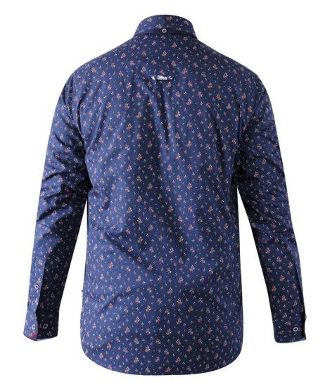 D555 Edmund AOP Shirt Navy - Herrenhemden - Herrenhemden in großen Größen